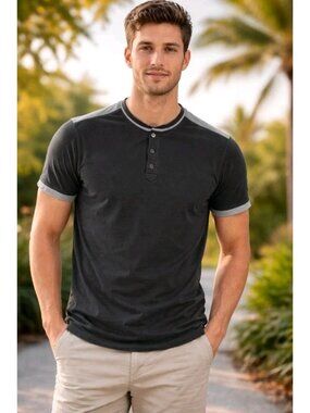 Cultura New York Mens Organic Cotton Polo Preppy Casual Size Small Black